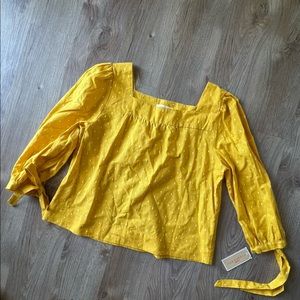 Copper key square neck top